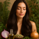 Comprehensive guide to natural remedies for hair growth and thickness and scalp health.