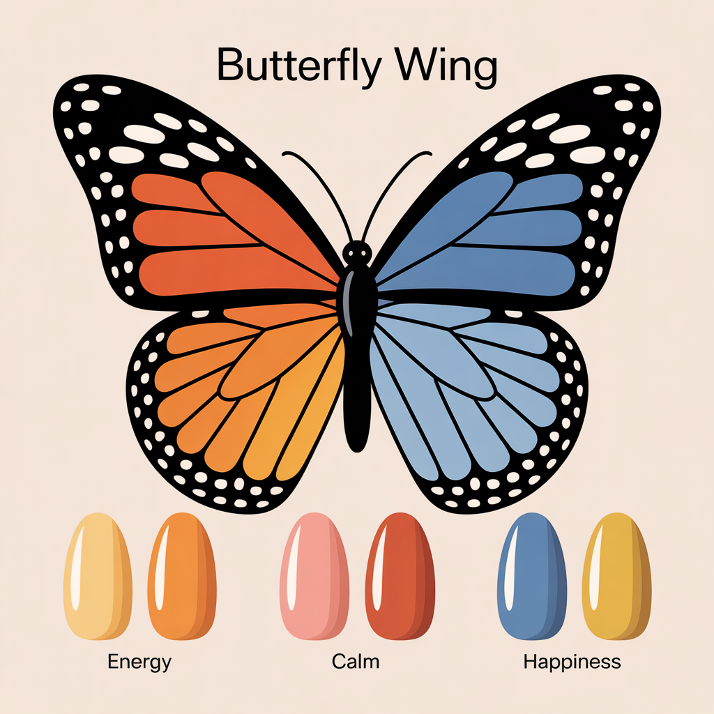 Chart of spring butterfly nail designs 2026 color theory and meanings.