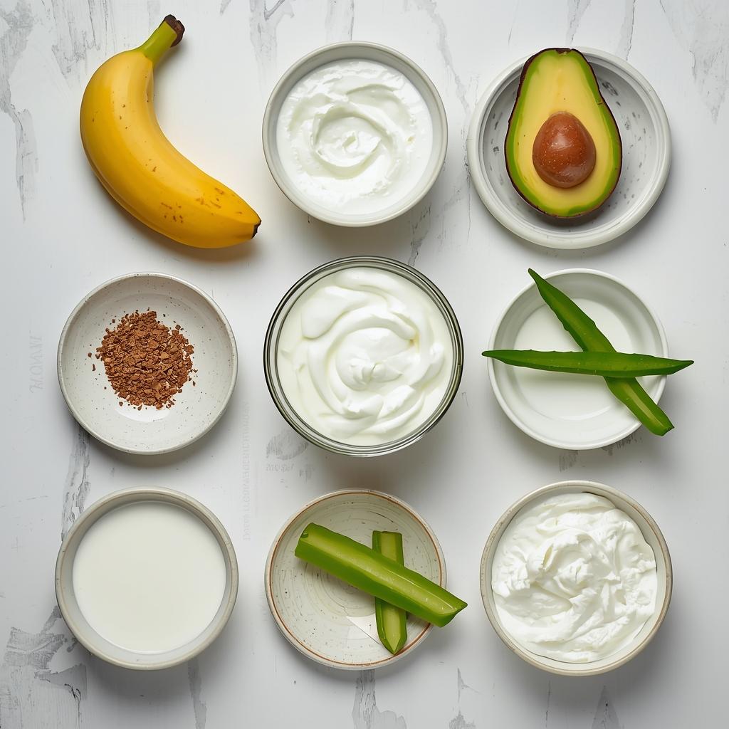 7 different yogurt hair mask recipes for damaged hair, growth, and shine.