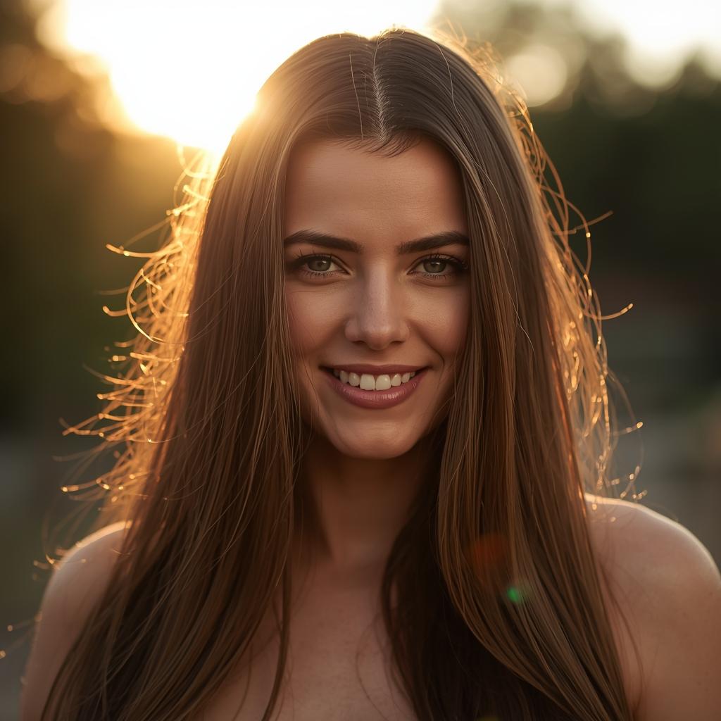 A woman with long, shiny, healthy hair after regular use of natural remedies for hair growth and thickness.