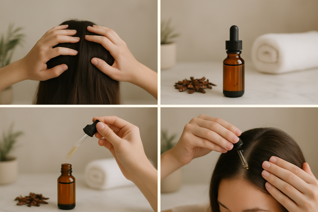 Step-by-step tutorial on how to use clove oil for hair safely
