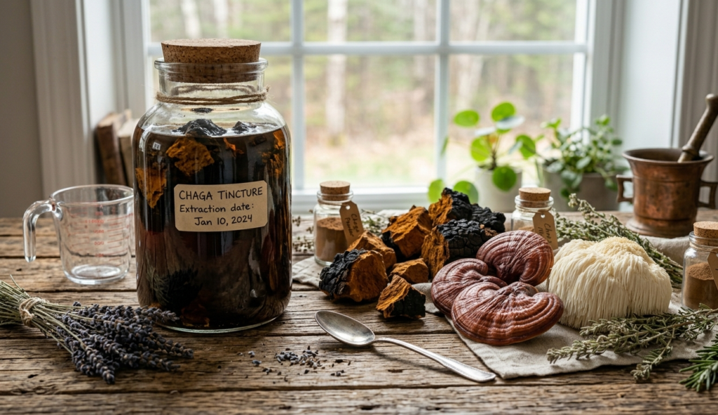 Dual extraction process of Chaga mushroom for maximum health benefits