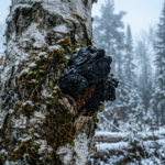 Chaga mushroom benefits for immune system and skin guide with wild chaga chunks
