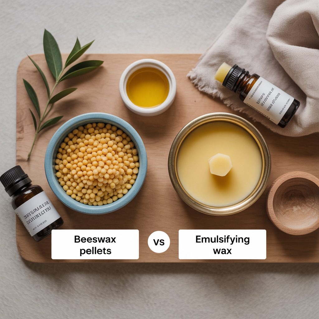 Comparison of beeswax and emulsifying wax for a non-greasy DIY face cream for beginners