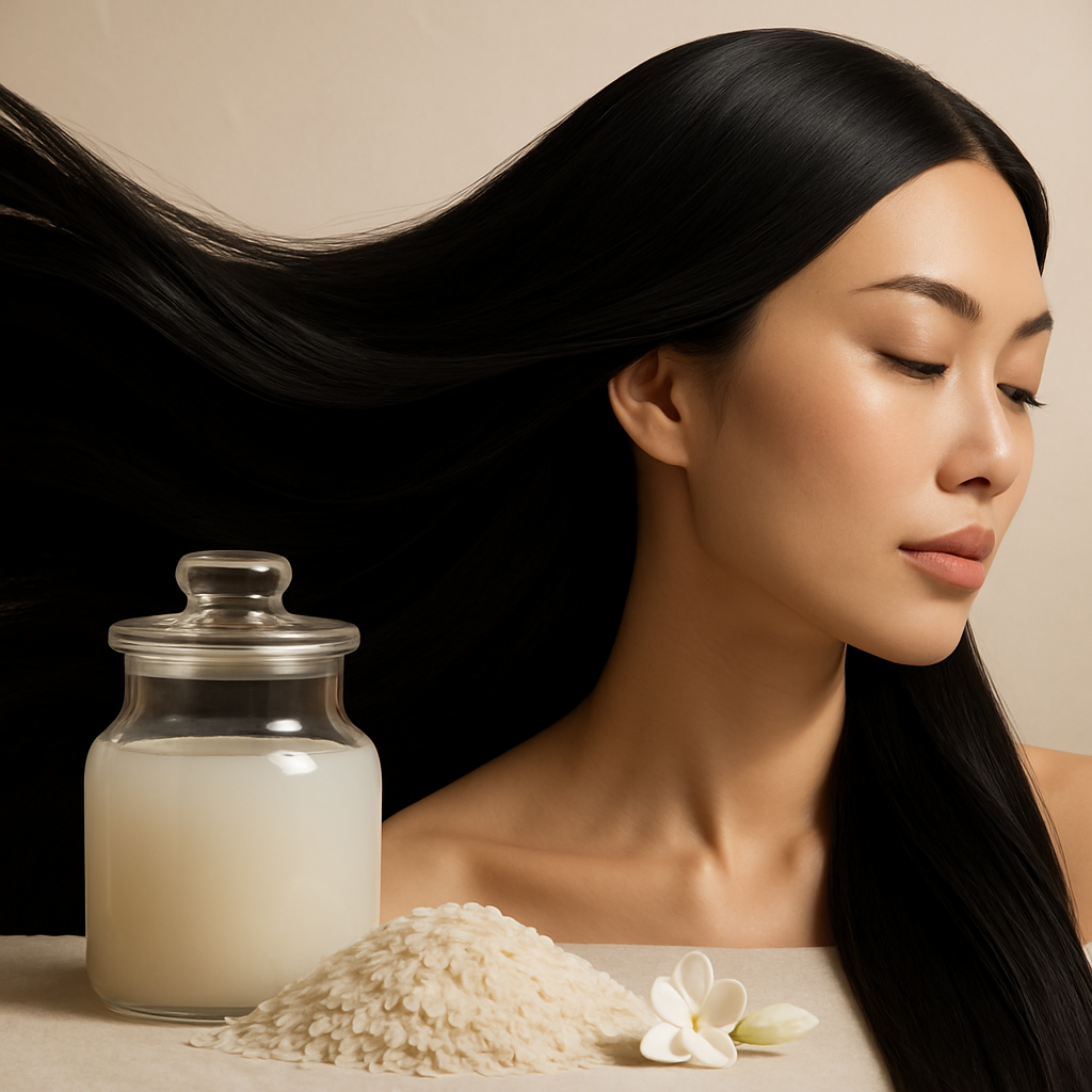 Natural hair growth remedies using fermented rice water for long hair