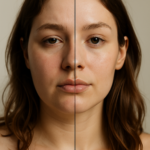 How to fix cortisol face naturally: Peaceful woman enjoying a spa moment with a clay mask