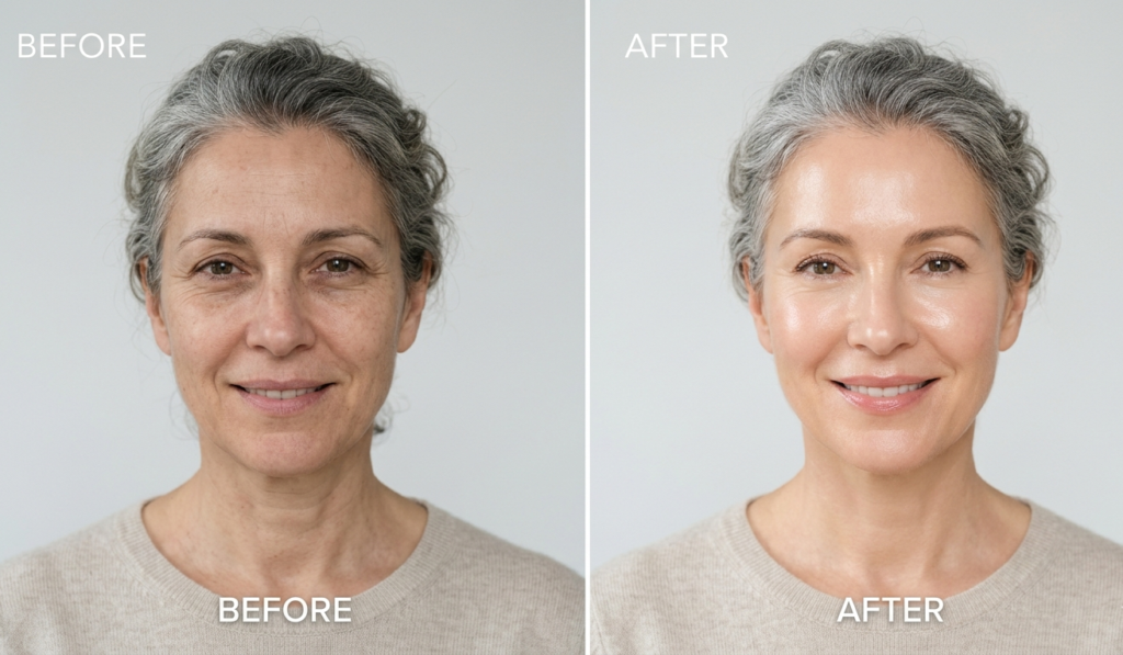 Cornstarch face mask for wrinkles before and after results.