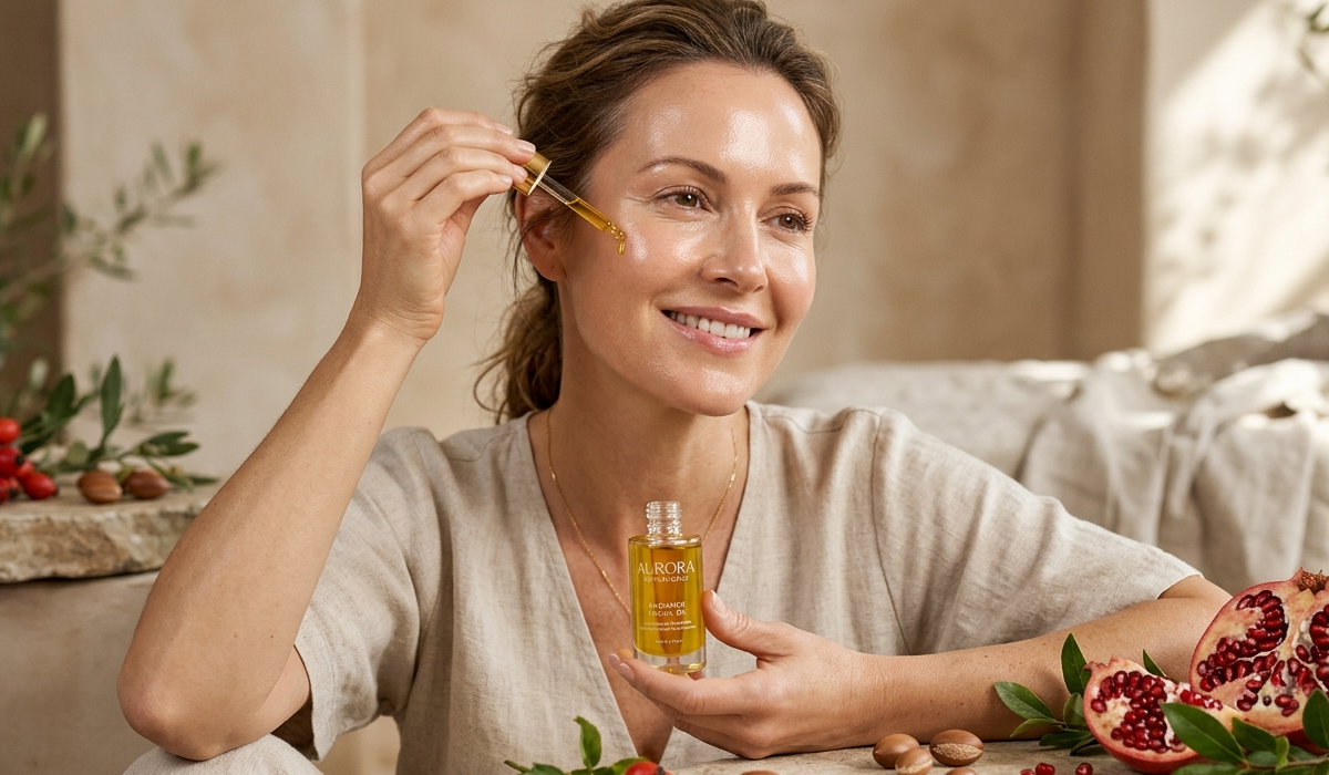 Woman applying the best natural oils for anti aging for radiant 2026 skin