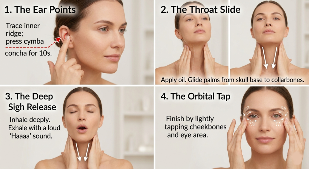 How to perform Vagus nerve stimulation for face puffiness at home guide