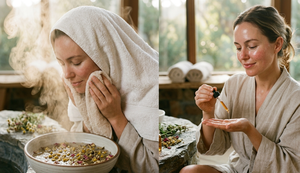 How to apply face oil for maximum absorption using the steam-seal method