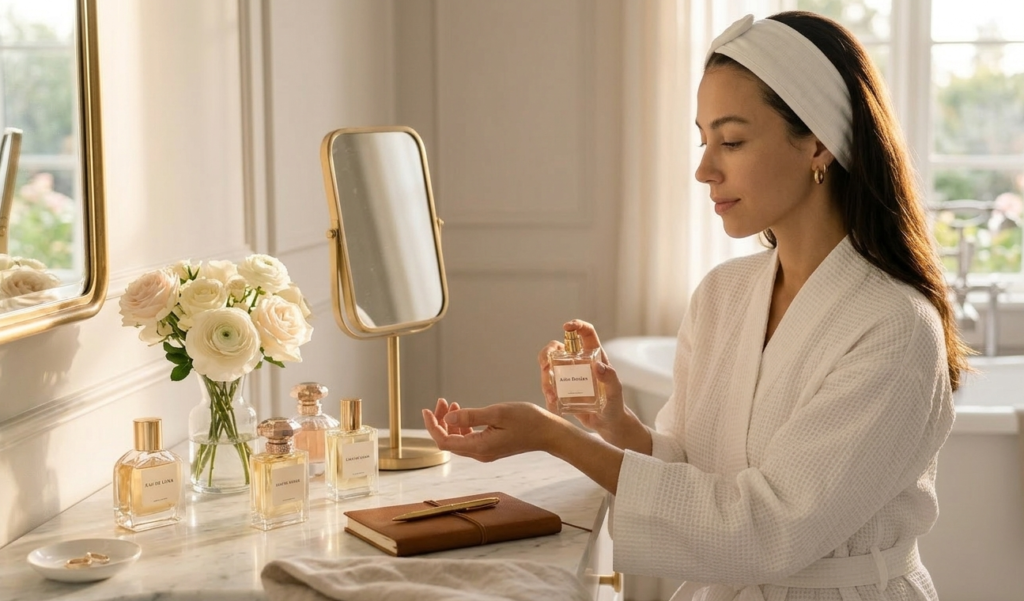 Professional scent layering technique for long-lasting fragrance