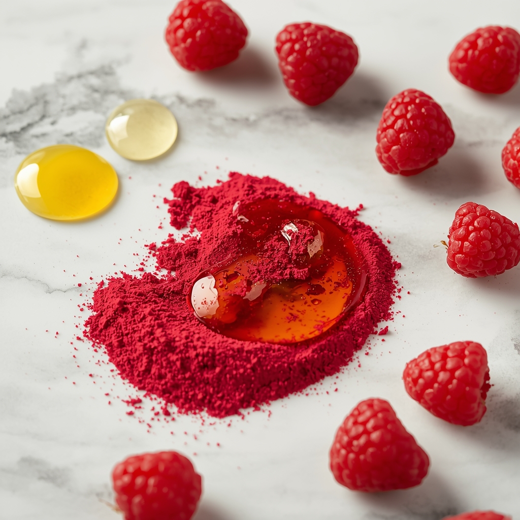 Freeze-dried raspberry powder mask for botanical exosome therapy