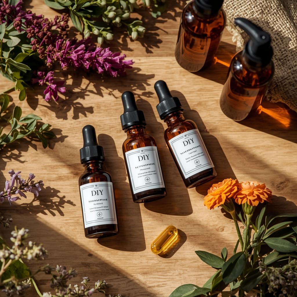 DIY apothecary setup for mixing the best natural oils for anti aging