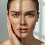 How to know your skin type at home: A woman examining her face in a mirror for 2026 beauty guide