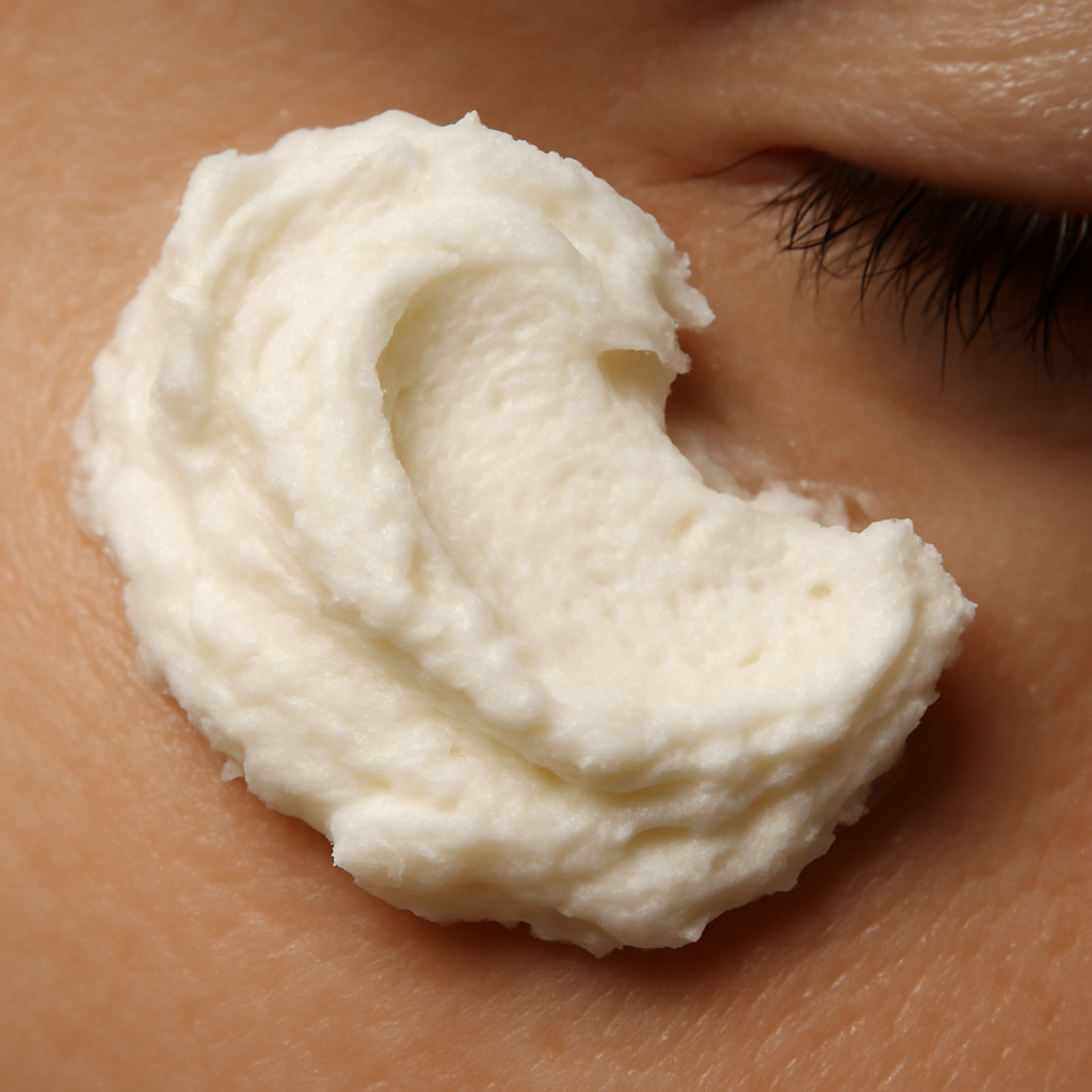 Best homemade eye cream for puffy eyes applied to tired skin for lymphatic drainage.