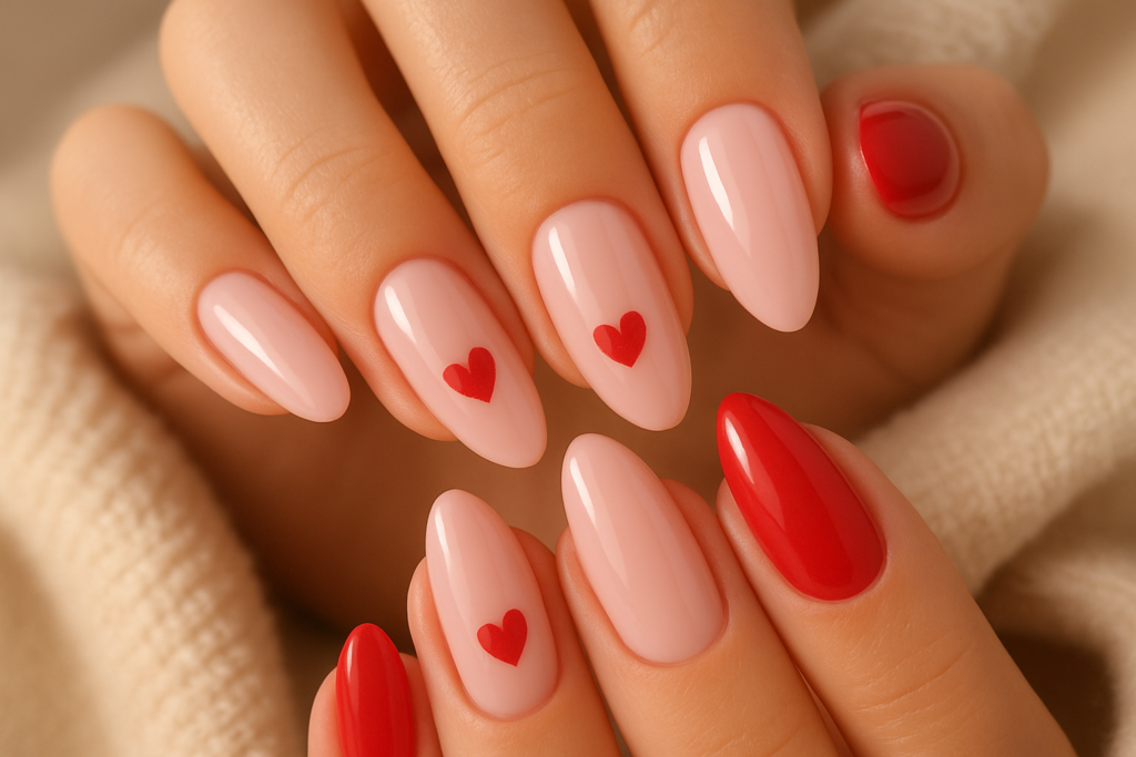 Trending Valentine's Day Acrylic Nails 2026: Coquette aesthetic with tiny bows and pearls.