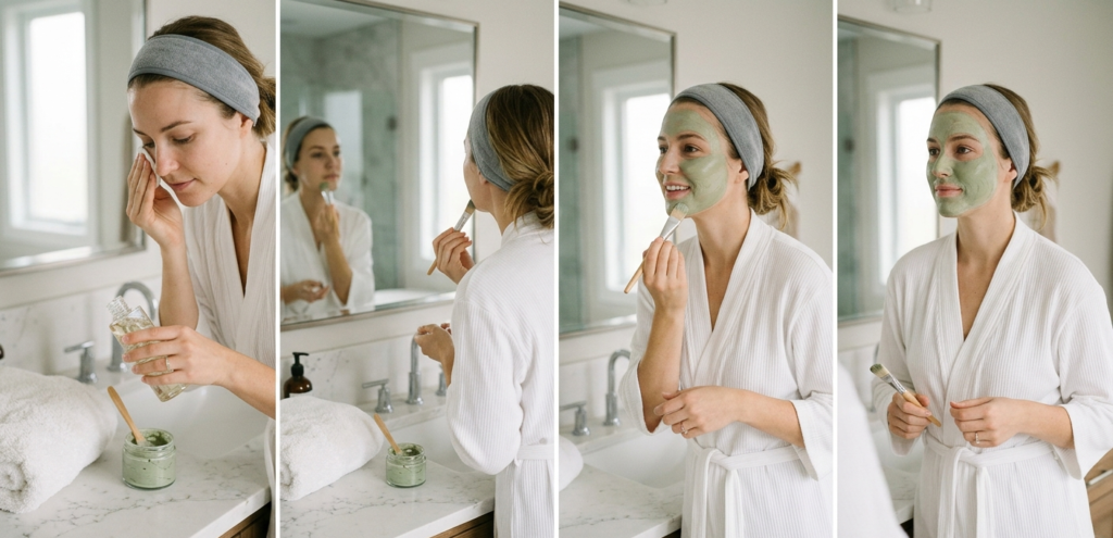 Step-by-step application of DIY epigenetic skincare masks for maximum circadian flux.