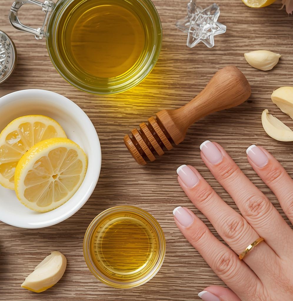 Best natural nail strengthener recipes featuring olive oil, honey, and lemon