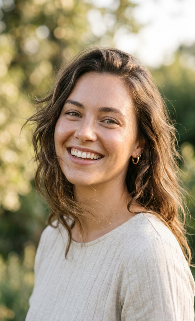 Confident woman with healthy and radiant skin from using natural ingredients for glowing skin
