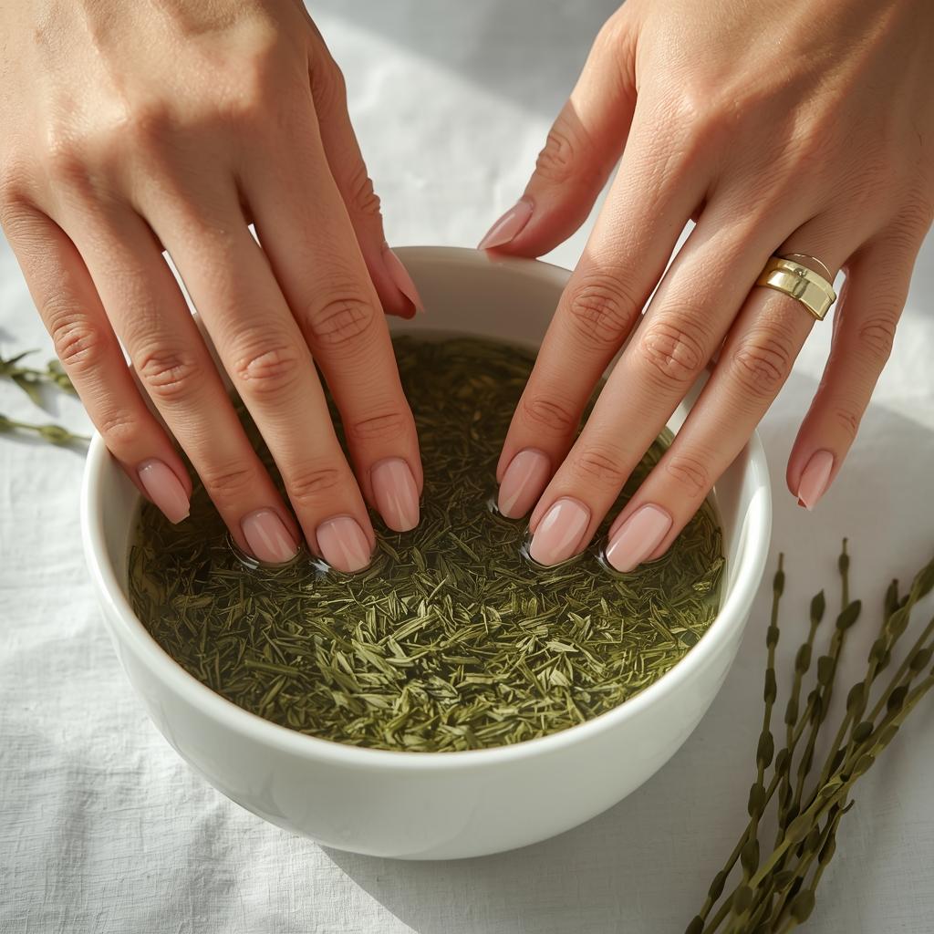 Best natural nail strengthener recipes using silica-rich horsetail tea