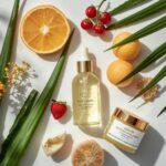 Using natural ingredients for glowing skin like aloe vera and rose water for a healthy complexion