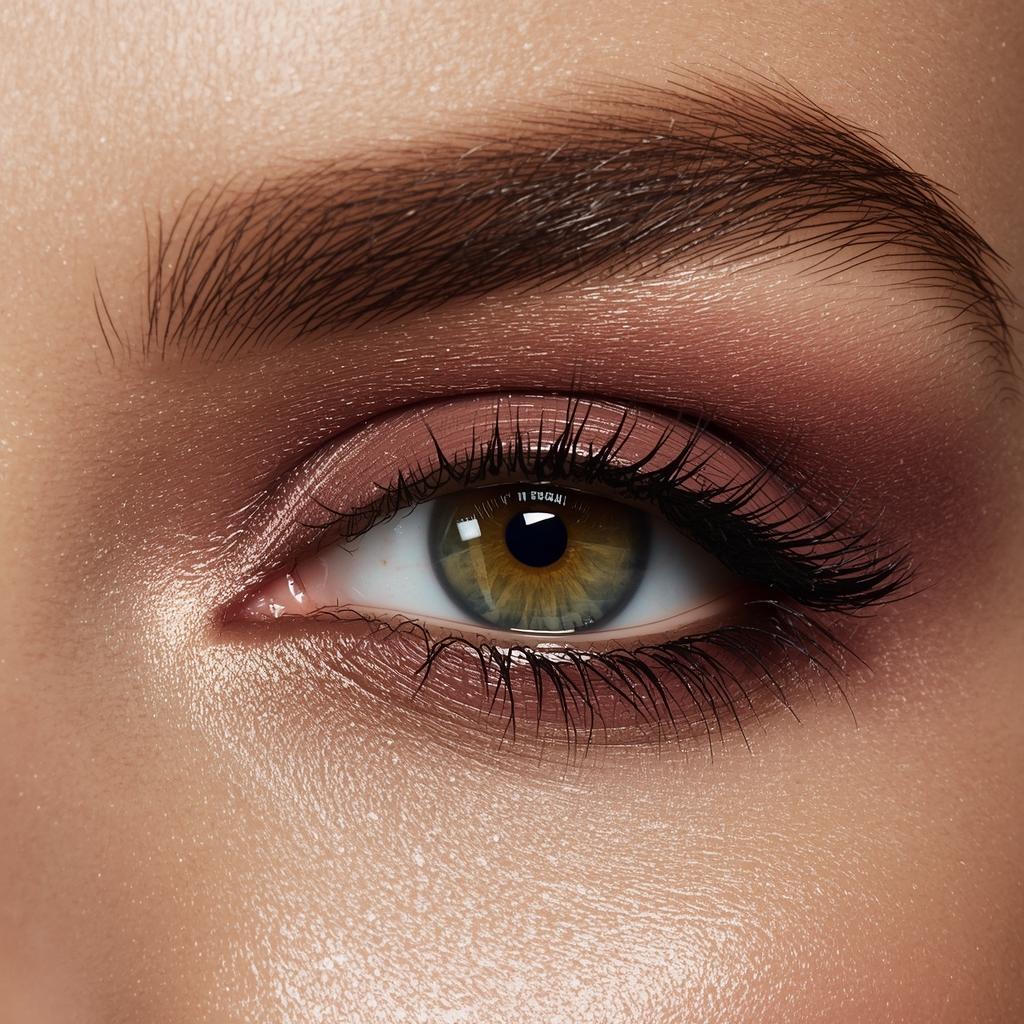 Specialized eyeshadow colors for hazel-green eyes using deep burgundy and wine pigments.
