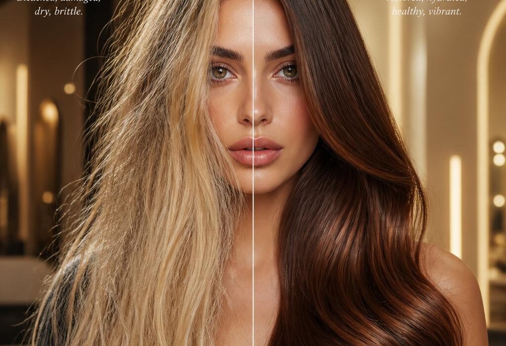 Secrets for colored hair repair using natural botanical oils and protein treatments.