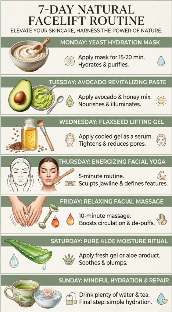 4-Week Skincare Routine Timeline showing the phases to reduce wrinkles naturally.