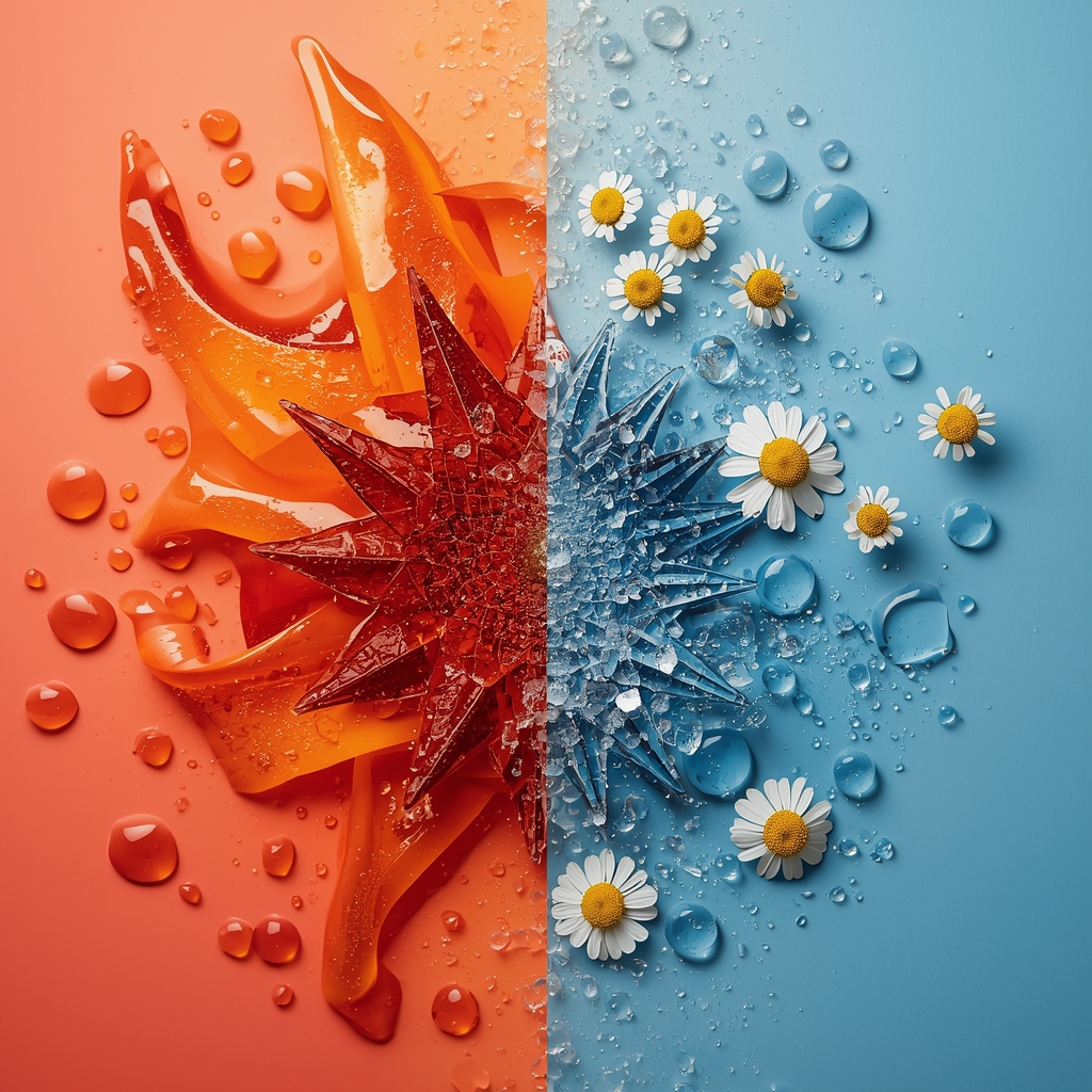 Comparison chart between Hot extracts like Oregano and Cool extracts like Rosehip.