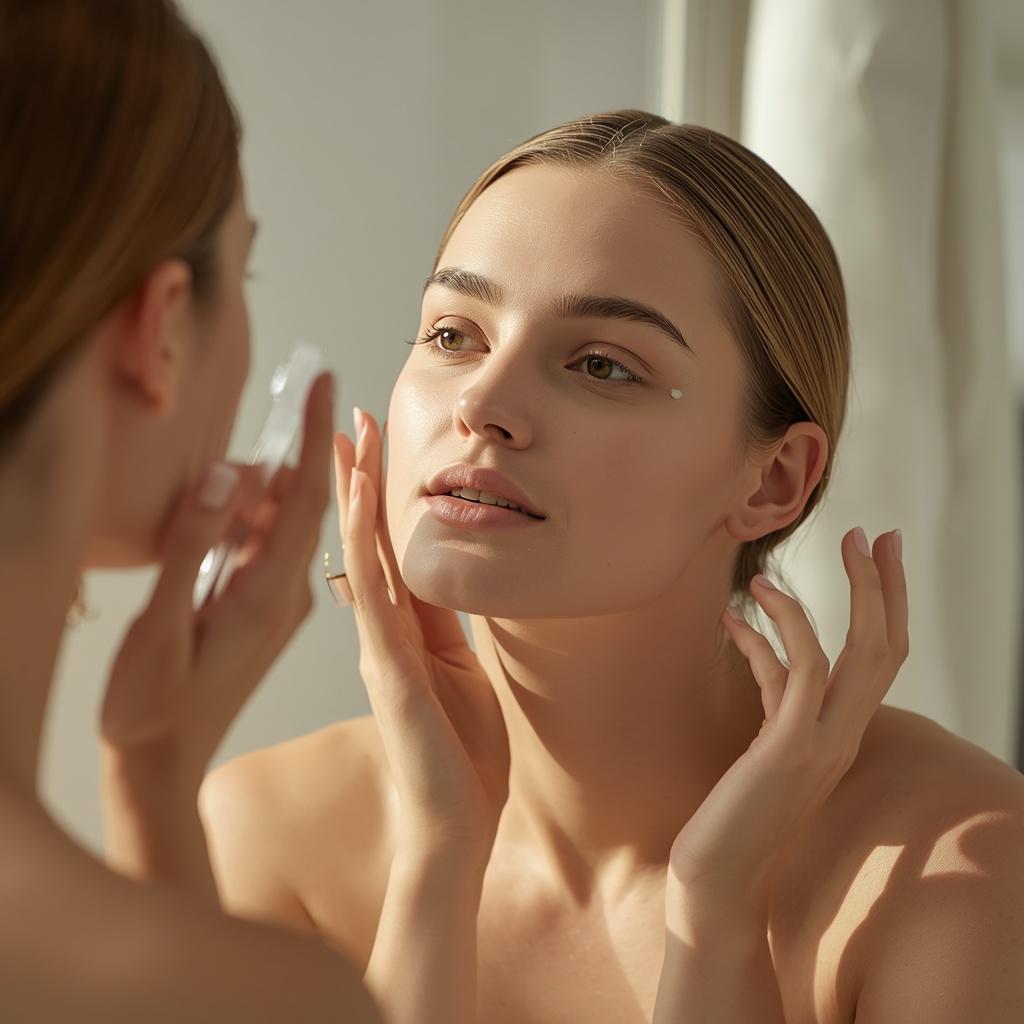 7-Day Complexion Care and Scent Routine chart with flawless base makeup and perfume guide steps.