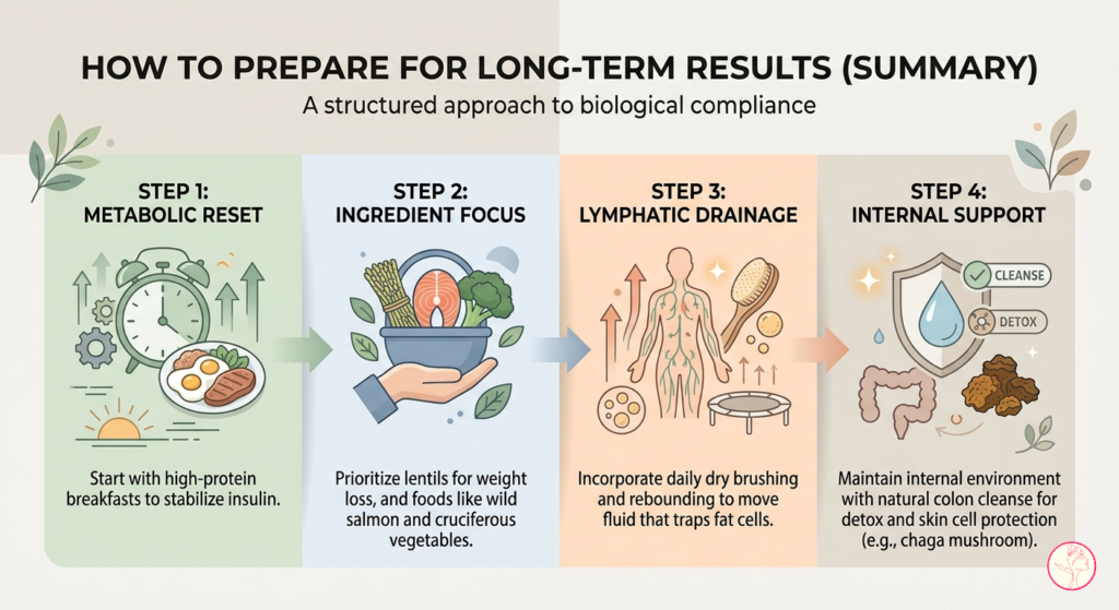 Final summary infographic for the Anti-Cellulite Diet Plan for Weight Loss results.