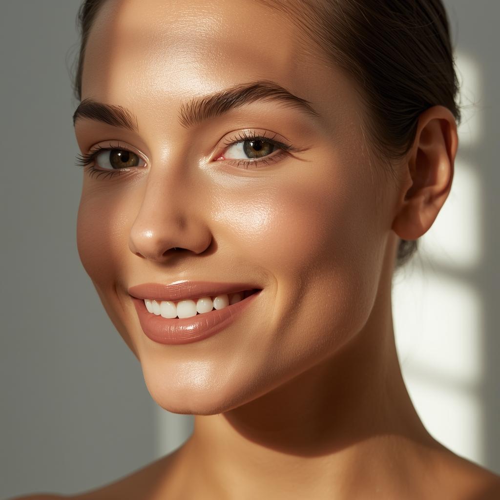 Confident woman with flawless skin after skin discoloration treatment