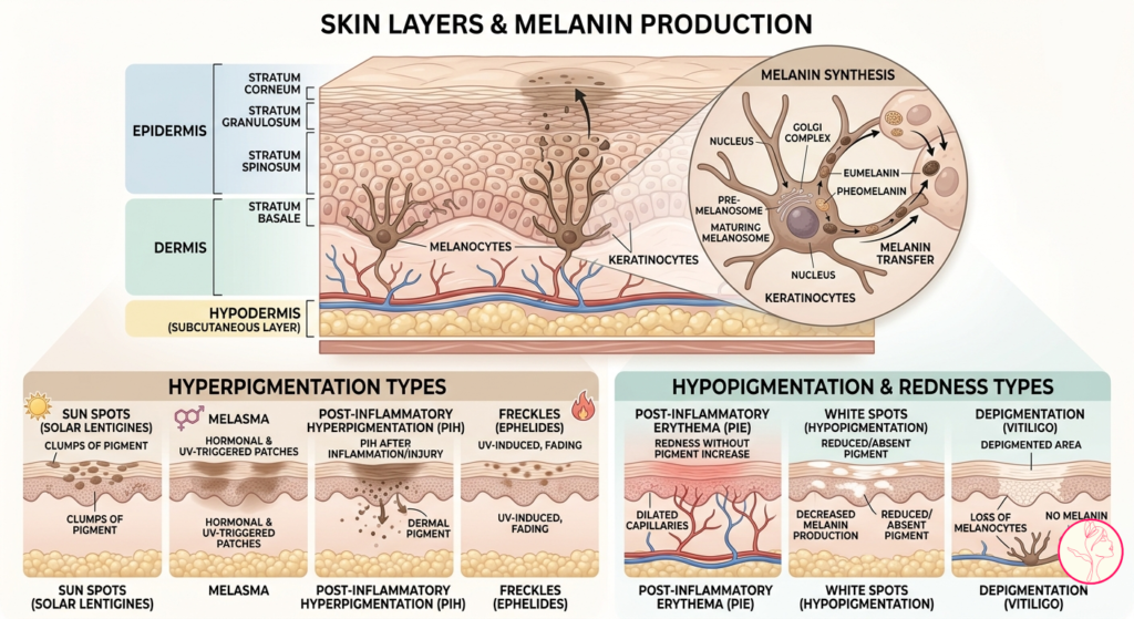 Ingredient synergy for hyperpigmentation: Vitamin C, Retinol and Niacinamide